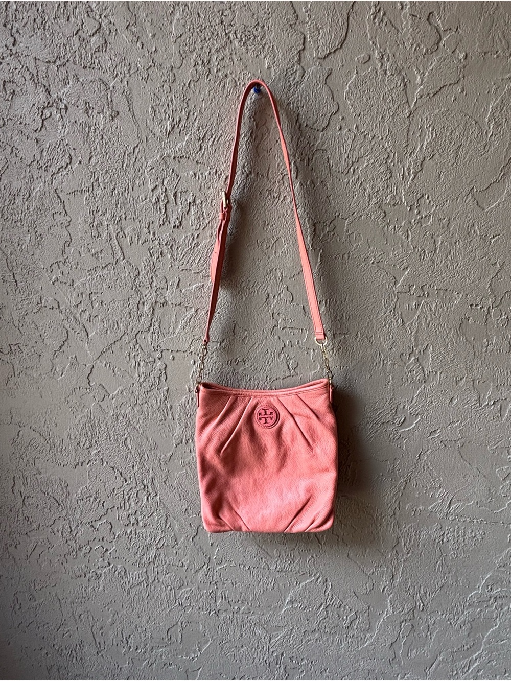 Tory Burch Coral Leather Crossbody Bag